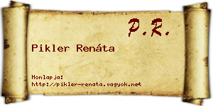 Pikler Renáta névjegykártya